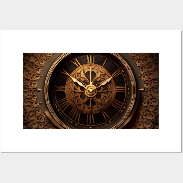 Wooden Clock Wall Art by SmartPufferFish